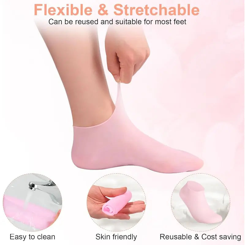 Soft Silicone Moisturizing Gloves – Reusable