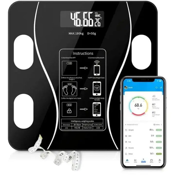 Smart Digital Bluetooth Weighing Scale 180KG with Body Fat & BMI Analyzer