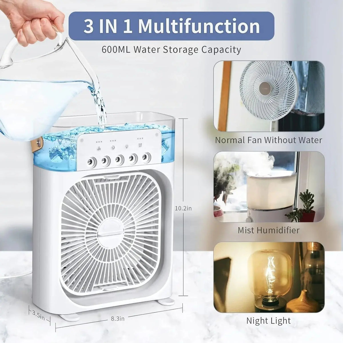 Portable Air Cooler Fan – 5 Spray Mist Cooling Fan