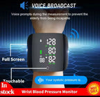 Rechargeable Digital Wrist Blood Pressure Monitor with 360° Rotatable Display